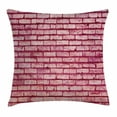 thumbnail image 1 of Coral Throw Pillow Cushion Cover, Old Brick Wall Texture Image Rubble Rough Grunge Facade Construction Material Tile, Decorative Square Accent Pillow Case, 18 X 18 Inches, Pink Magenta, by Ambesonne, 1 of 2