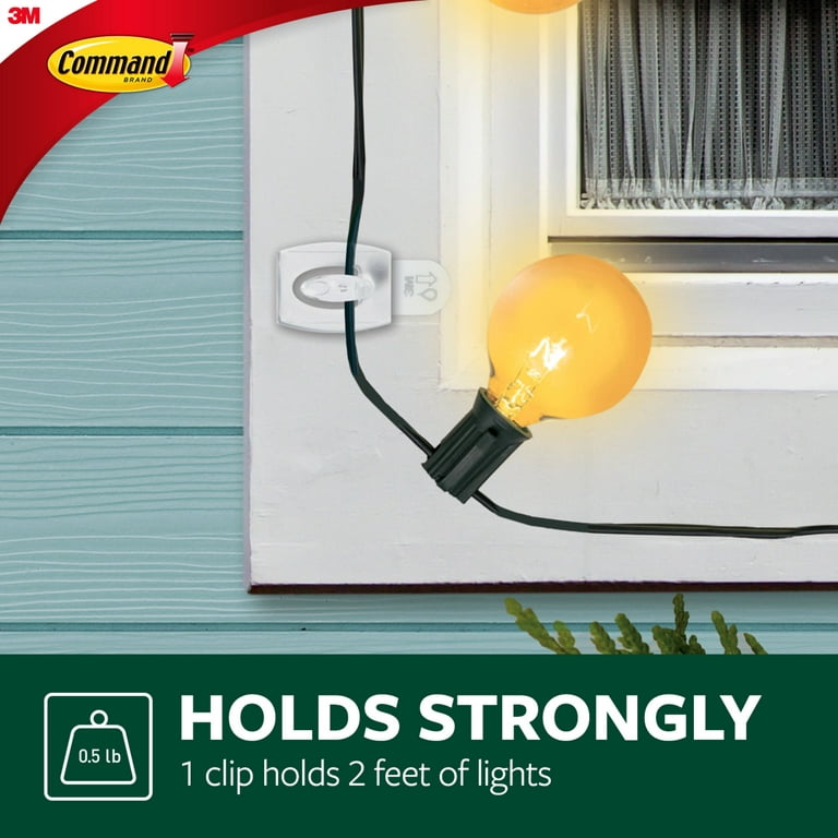 Command Indoor/Outdoor Light Clips, 12 Hooks, 16 Strips