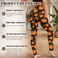 thumbnail image 4 of Xoenoiee Halloween Jack-O-Lantern Pumpkin Print Women Tummy Control Leggings, High Waist Buttery Soft Breathable 4‑Way Stretch Yoga Pants for Gym Running Daily Workout, XL, 4 of 6