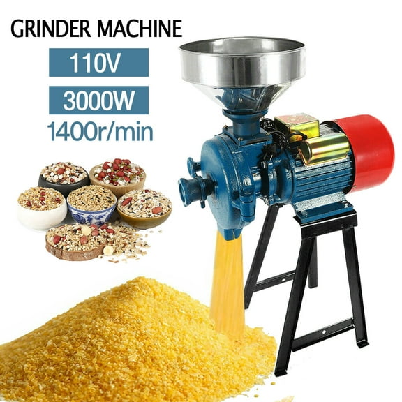 3000W Electric Grinder Mill Grain Wet & Dry Corn Wheat Feed Flour Cereal Machine