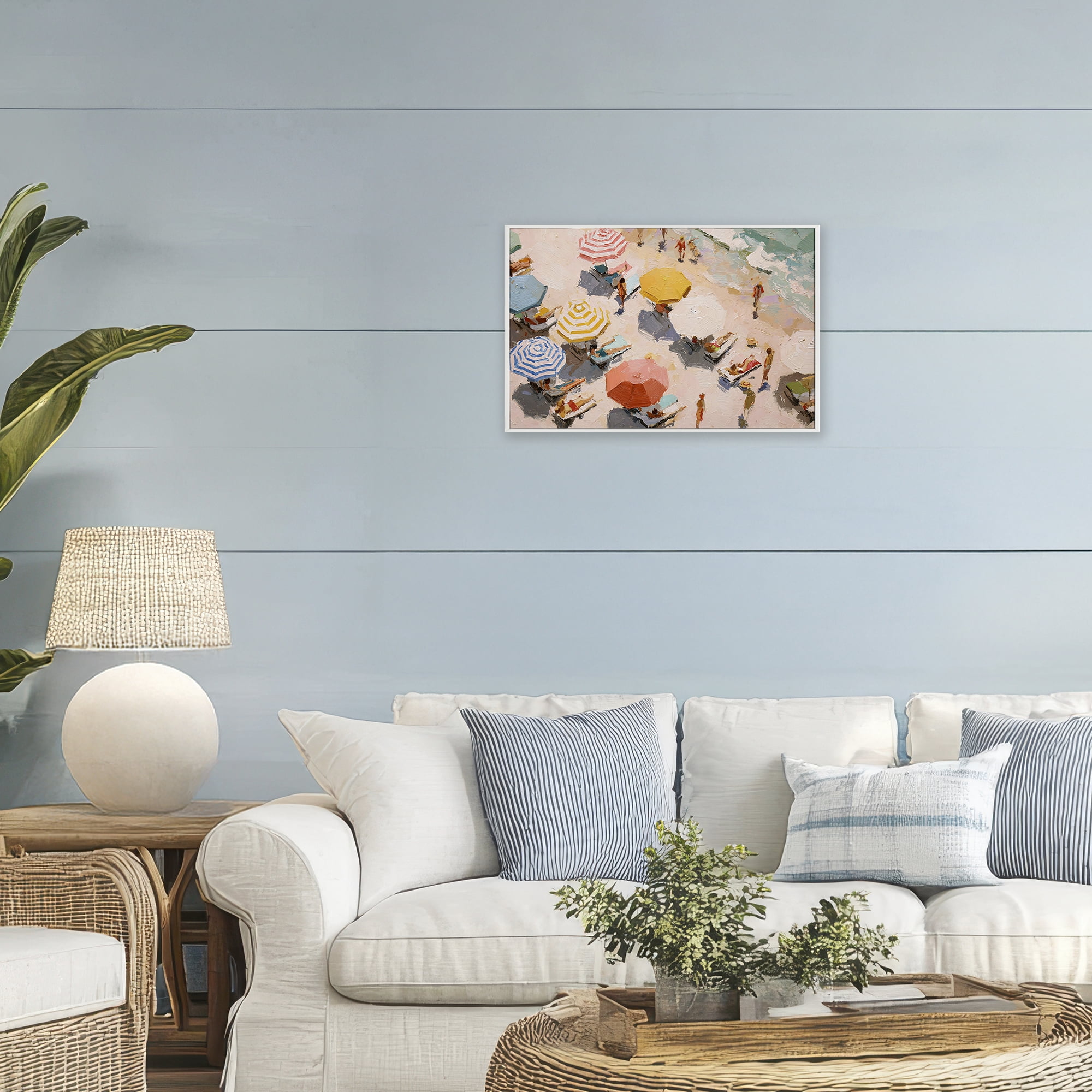 Stupell Industries Summer Beach Fun Expression White Framed Giclee Art, design by Jacky Ngan