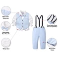 thumbnail image 2 of Chaleco de lino de 5 piezas para bebé, pantalón, camisa, pajarita, 9 a 12 m, azul, 2 of 7