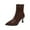 Brown, variant on Boots for Women Ankle Chelsea Boots Side Zipper Pointy Toe Slip Resistant Mid Flare Heel Dress Fall Winter Boots