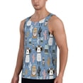 thumbnail image 2 of KLL Llamas And Cactus Print Men's Muscle Gym Workout Stringer Tank Tops Bodybuilding Fitness T-Shirts Tank Tops Men-Large, 2 of 7
