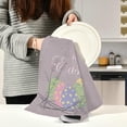 thumbnail image 2 of Eggs Lavender Flowers Kitchen Dish Towels Set of 1 Absorbent Hand Towels, Lint-Free 18"x28" Happy Easter Fast Drying Hanging Dishcloths for Cooking Baking Home Clean, 2 of 6
