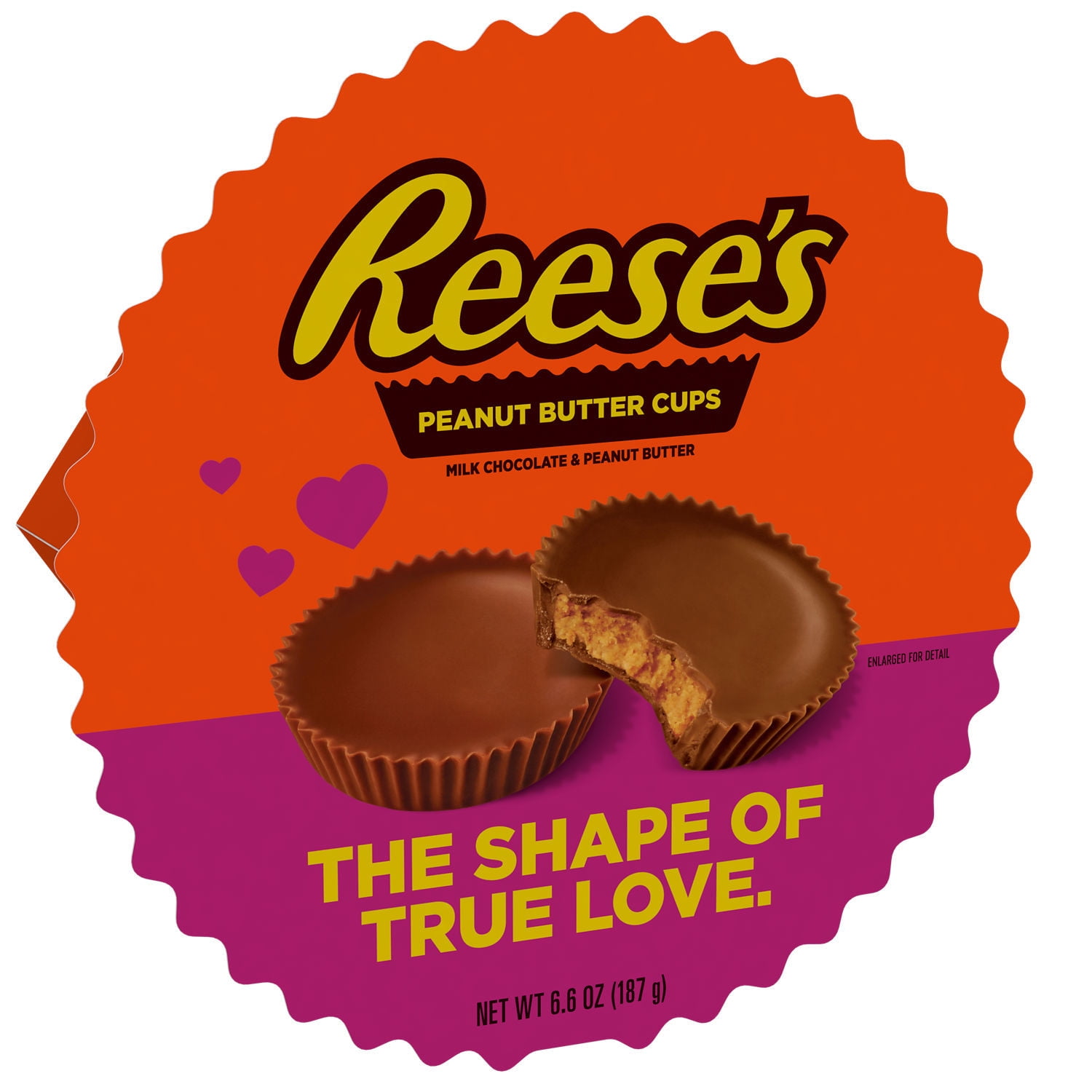 REESE'S, Milk Chocolate Peanut Butter Cups Candy, Valentine's Day, 6.6 oz, Gift Box