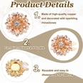 thumbnail image 3 of 6 Pcs Rhinestone Button Covers Decorative Clips with 10 Pcs White Sewing Buttons Detachable Marquise Sewing Replacement for Women Men DIY Crafts Accessories (Champagne/Gold), 3 of 6
