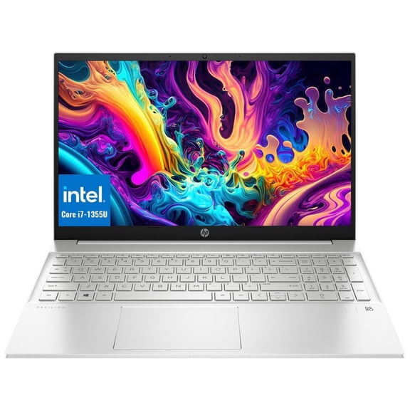 HP Pavilion Business Laptop, 15.6" FHD IPS Computer, Intel Core i7-1355U (10 cores), 32GB RAM, 2TB SSD, Intel Iris Xe Graphics, Wi-Fi 6, Webcam, Bluetooth, Numeric Keypad, Windows 11 Home, Silver