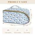 thumbnail image 4 of FORMRS Makeup Bag Travel Cosmetic Organizer for Women Fold Flat Zipper Pouch with Handle, Blue Sheep Pattern, 4 of 8