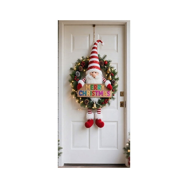 Decoraciones de Navidad Cubierta de Puerta de Navidad de 35 X 72 Pulgadas Cortina de Puerta de Navidad Decoración de Puerta Y Pared Del Día de Navidad Decoración de Fiesta Decoraciones de Navidad de I