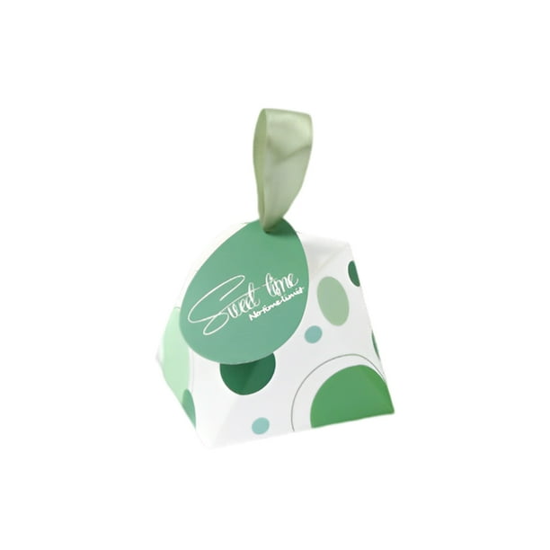 Moyic Caja de dulces Favor de la boda Regalo de joyería con cinta Bolsas rojas de chocolate Estuche Fiesta de bienvenida al bebé Almacenamiento y organización del hogar Verde