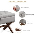 thumbnail image 4 of 36" Tufted Entryway Bench with Storage,French Vintage Bedroom Bench with X-Shaped Legs, Linen Fabric Storage Ottoman Bench for Bedroom Dining Room Living Room Entryway, Gray, 4 of 5