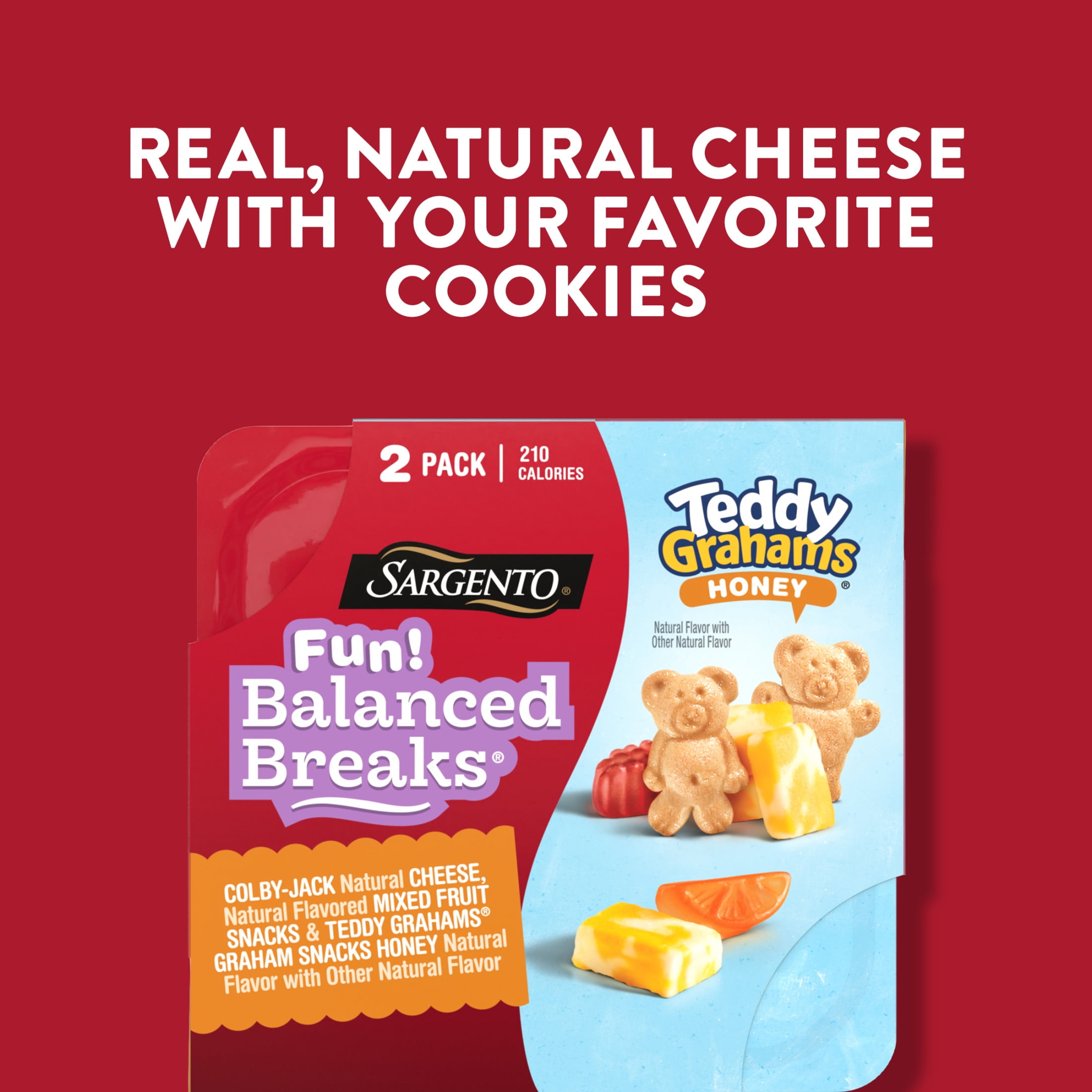 Sargento® Fun! Balanced Breaks® Colby-Jack Cheese, Mixed Fruit Snacks, TEDDY GRAHAMS®