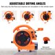 thumbnail image 4 of VEVOR Air Mover, 1/4 HP 1000 CFM Carpet Dryer for Cooling and Ventilating, Portable Floor Blower Fan with 4 Blowing Angles and Time Function, for Janitorial, Home, Commercial Use, ETL Certified, 4 of 5
