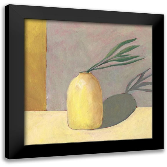 Moore, Regina 12x12 Black Modern Framed Museum Art Print Titled - Yellow Vase I