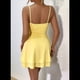 thumbnail image 4 of Vestido de Fiesta de Tirantes Finos en Color Liso para Verano, Amarillo , Talla S, 4 of 7