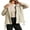 Cream White, variant on Women'S Fuzzy Fleece Vest Oversized Sleeveless Fall Warm Button Down Gilet Outerwear with Pockets Green XL