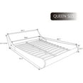 thumbnail image 7 of Allewie Low Profile Wave-Like Queen Size Platform Bed Frame with Leather Curved Adjustable Headboard, Black and White Border, 7 of 7