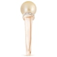 thumbnail image 3 of Angara Golden South Sea Cultured Pearl Collar Ring with Diamonds in 14K Rose Gold for Women | June Birthstone Jewelry for Her, 3 of 8
