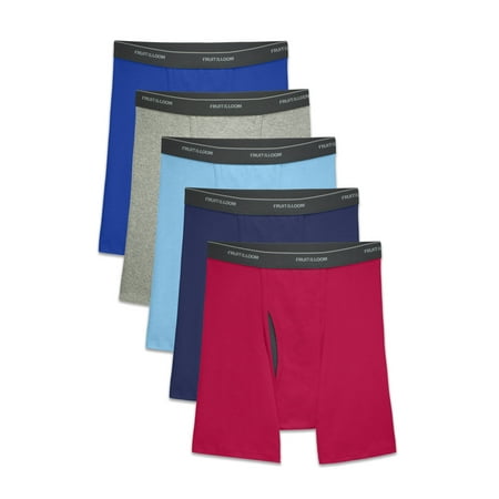 Fruit of the Loom Men's CoolZone Fly Dual Defense Assorted Boxer Briefs, 5 Pack