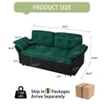 thumbnail image 2 of Holaki Convertible Pull Out Sofa Bed,3-in-1 Convertible Sleeper Couch with Thicked Cushions and Side Storage,Multi-Functional chenille Sofa for Living Room,Bedroom,Apartment,Office,White/Green, 2 of 22