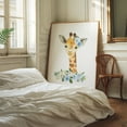thumbnail image 3 of Giraffe, Jungle Animals, Safari Animals, Blue Flowers, Boy Nursery - Illustration Watercolor Animal Floral Whimsical Unframed Wall Art Print 36 x 48 inches, 3 of 13