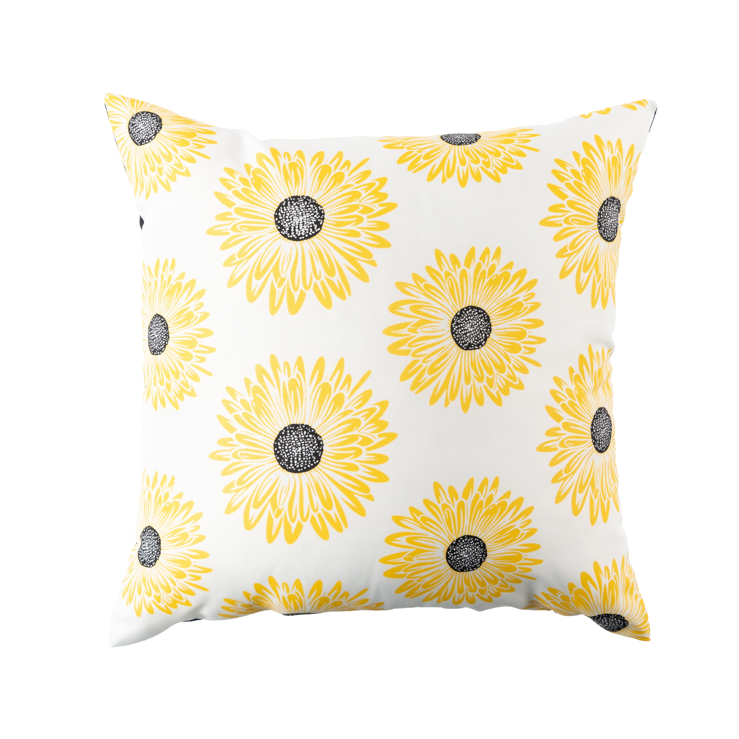 Mainstays Black Home Reversible Outdoor Throw Pillow 16 Inch Black White Novelty
