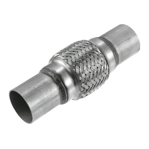 Unique Bargains Universal 1.85' x 2' W/ Ends 7.95' Long Exhaust Flex Pipe Stainless Steel Double Braid Exhaust Tube 1pcs