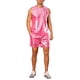 thumbnail image 2 of Conjunto de Top Holográfico y Shorts INSPIRE CHIC para Fiesta Disco de Hombre, 2 Piezas, L Rosa, 2 of 5