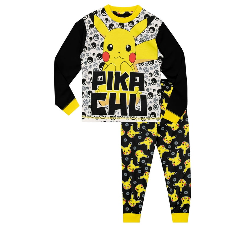 Pokemon Boys Long Sleeve Pajamas Sizes 6 16 Walmart