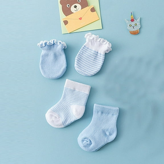 Milisten 4 Pairs Cotton Mittens for Newborn Baby Girls Anti-scratch Cute Design