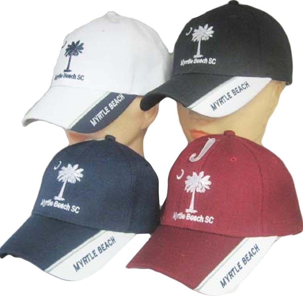South Carolina SC State Myrtle Beach Black Embroidered Cap Hat CAP721B