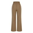thumbnail image 4 of Juslio Women Linen Pants High Waist Drawstring Casual Elastic,Waist Linen Straight Leg Pants L, 4 of 9