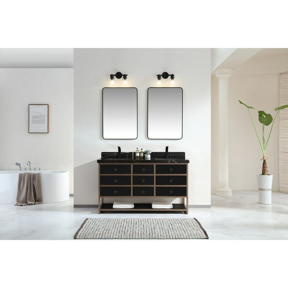 Legion Furniture WK2438-60D-BG-WITH BLACK NATURAL TOP