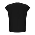 thumbnail image 6 of Fesfesfes Women's Linen Tops Summer Outdoor Indoor Crew Neck Short Cap Sleeves Loose Soft T-shirt for Daily Wearing Breathable Blouse (Black,S), 6 of 7