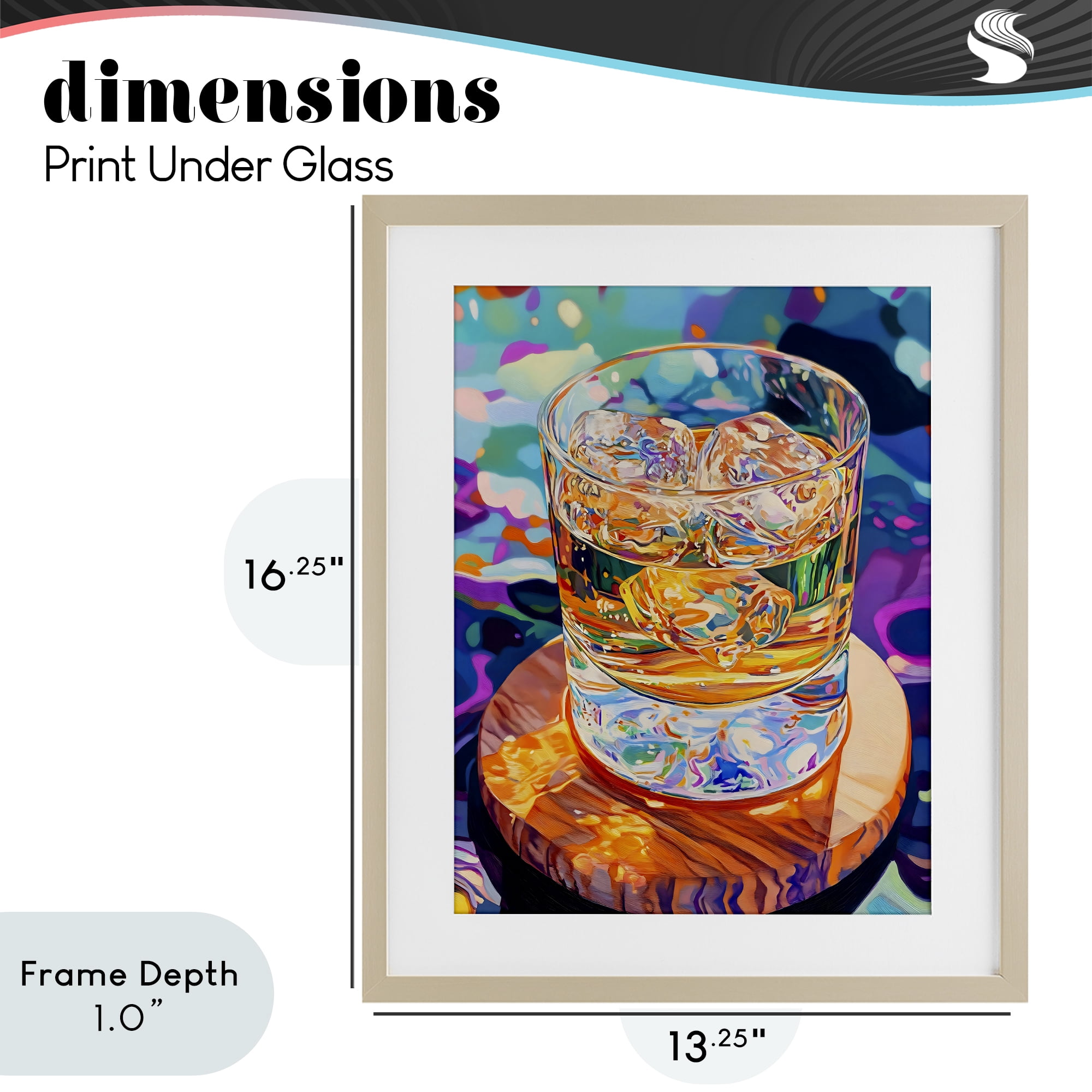 Stupell Industries Ice Cold Glass Reflections Birch Framed Print Under Glass, design by Creative Studio