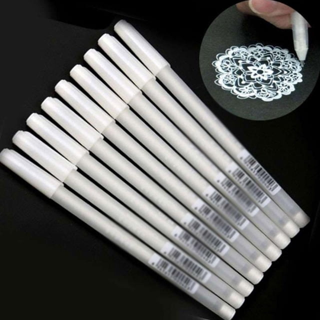 DTREELS White Marker White Pen Marker Micro Pigment Graphic Pens Drawing Supplies Black Hand-painted Highlighter Card Markers