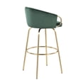 thumbnail image 6 of LumiSource Gold Metal, Green Velvet Claire 30" Fixed-Height Bar Stool - Set of 2, 6 of 8