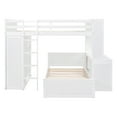 thumbnail image 5 of Harper & Bright Designs Full Over Twin Bunk Bed with Desk, Solid Wood Bunk Bed with Storage Shelves and Wardrobe, Twin Size Loft Bed with a Stand-Alone Bed, White, 5 of 14