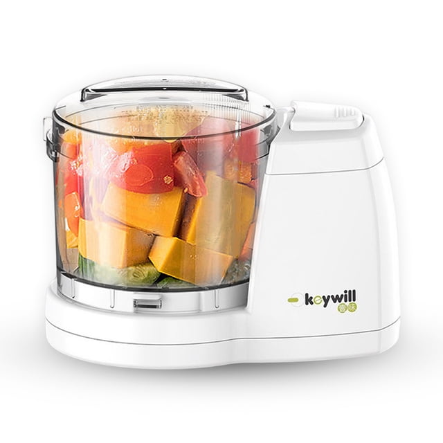 Ounissouiy Exprimidor pequeño para el hogar, molinillo de de ajo ligero transparente, mezclador automático lavable de acero inoxidable para Cocina y Comedor