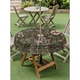 thumbnail image 4 of Outdoor Tablecloths with Umbrella Hole & Zipper, Sage Green Floral Round Tablecloths 60 Inch, Ethnic Tribe Abstract Art Flowers Waterproof Table Cloth, Patio/Pool/Picnic Table Covers, 4 of 8