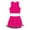 Hot Pink-A, variant on CHICTRY 2Pcs Girls Cheerleading Outfit Cropped Top with Skirt Set Dancewear,Sizes 6-16
