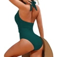thumbnail image 1 of Womens Swimsuits Spring Summer Solid Color Beach Vacation Casual Plus Size Tankini Swimwear Black, 1 of 4
