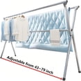 thumbnail image 2 of Heavy Duty Galvanized Steel Drying Rack with 3 Rods, Portable Space-Saving Clothes Dryer for Bathroom Bedroom Dorm, Rust-Resistant Easy-Clean Frame, 2 of 13