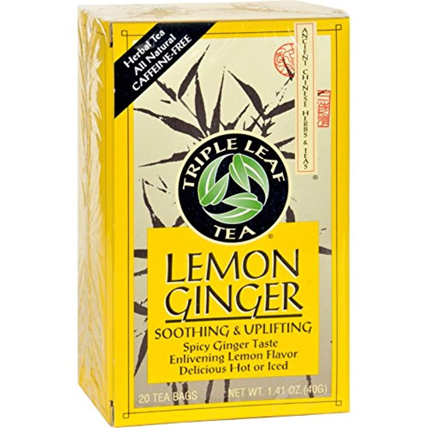 Triple Leaf Tea Lemon Ginger Tea 20 bag Pack of 4