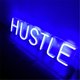 thumbnail image 4 of Letrero de neón Hustle para decoración de pared – Letrero de neón LED grande de 19,7 x 5 pulgadas, letrero USB Cool Gym para decoración de arte de oficina, alcantarilla, sala de juegos (azul), 4 of 4