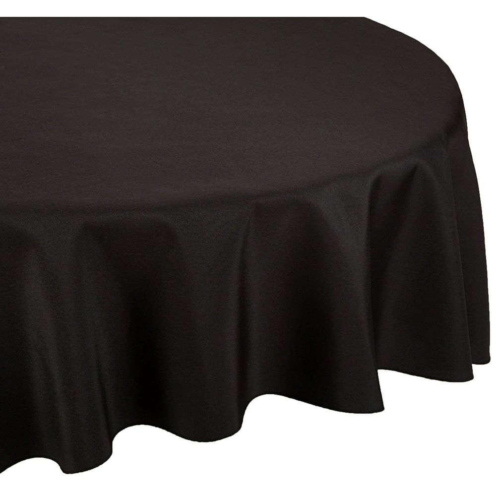 120Inch Round Polyester Tablecloth Black, 120 in. diameter By LinenTablecloth