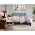 thumbnail image 3 of Twin Bed Frame with Footboard - Walnut Wood Platform Bed - Modern Farmhouse Style, 3 of 6