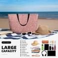 thumbnail image 4 of Goofa Rose Gold Pink Glitter Print Beach Bags Waterproof Beach Tote Bag Zipper Sandproof Swim Pool Bag Large Tote Beach Vacation Travel, 4 of 6