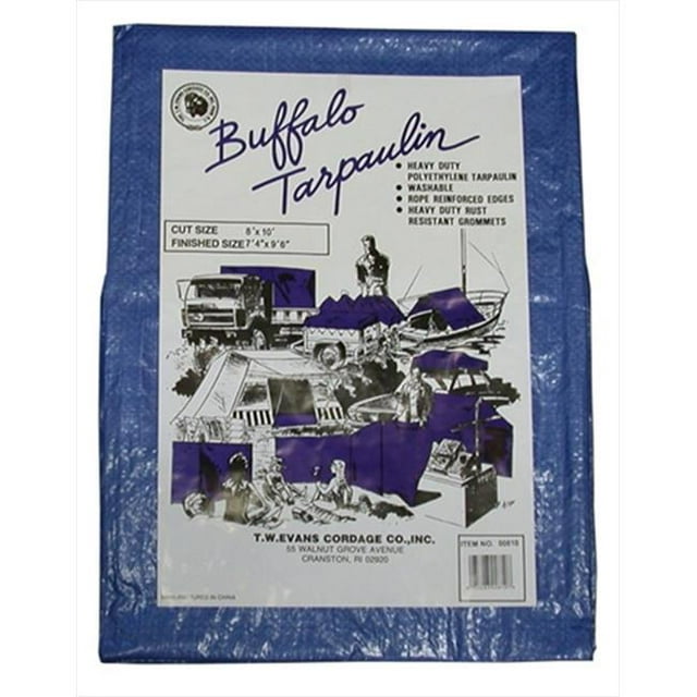 T.W. Evans Cordage Bâche en Polyéthylène Buffalo 16 Pi x 20 Pi, Bleue